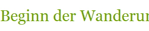 Beginn der Wanderung